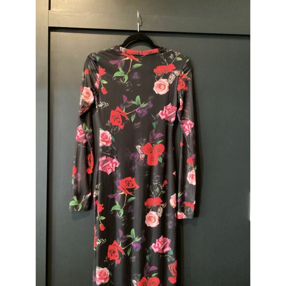 Revolve AFRM Didi crew neck floral long sleeve black Maxi Dress M - Picture 4 of 12